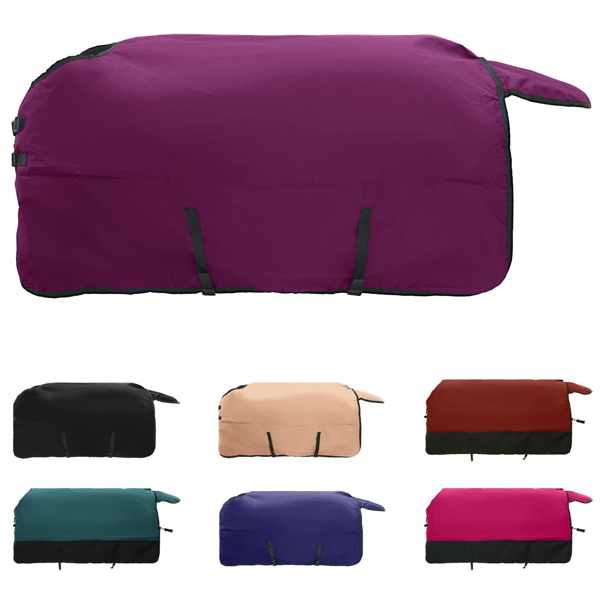 Vidaxl paardendeken donkergroen en zwart 105 cm polyester