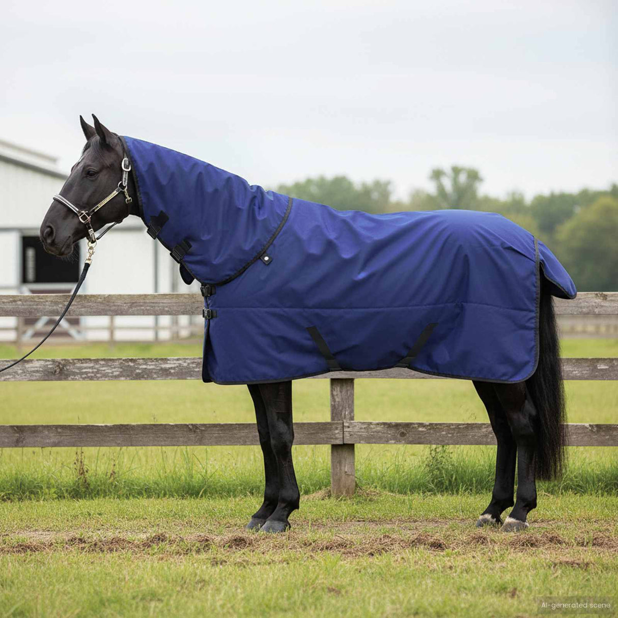 Vidaxl paardendeken donkergroen en zwart 125 cm polyester