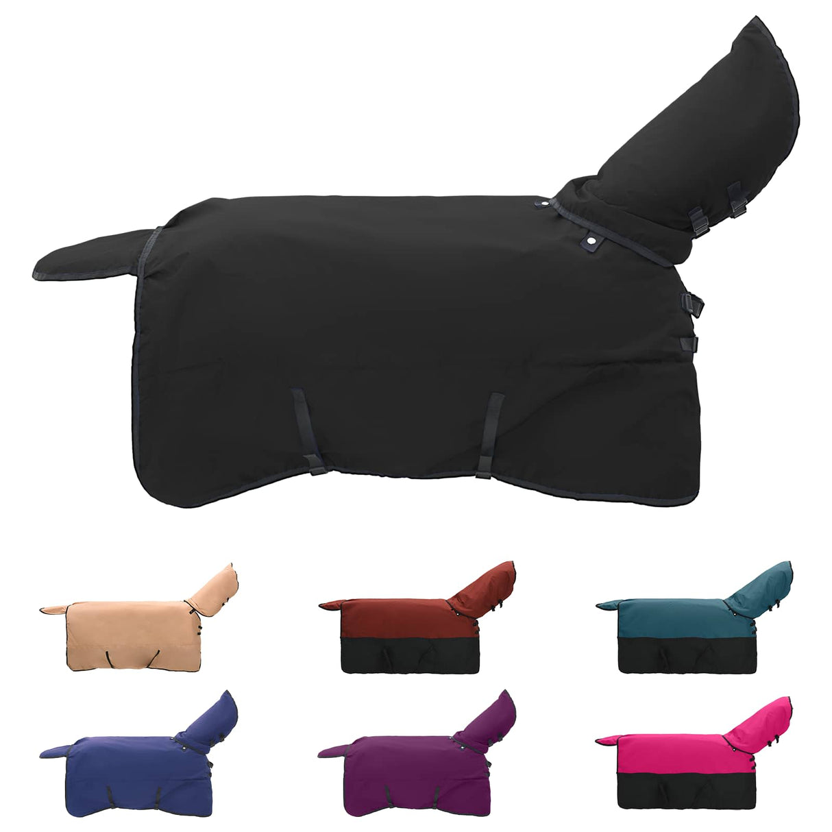 Vidaxl paardendeken donkergroen en zwart 85 cm polyester