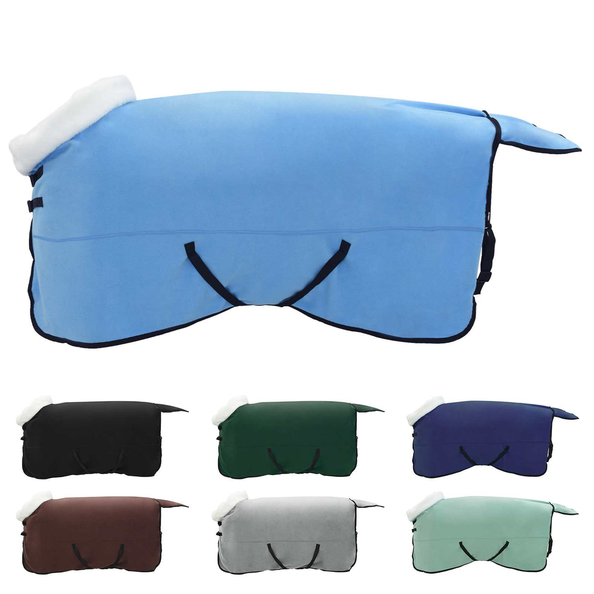 Vidaxl paardendeken volledige aqua 145 cm polar fleece