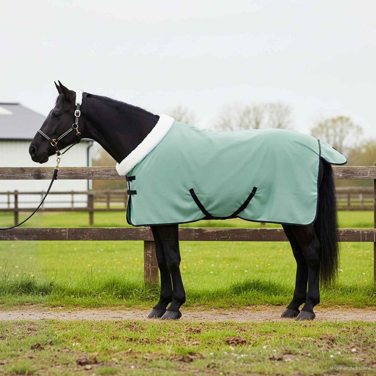 Vidaxl paardendeken volledig donkergroen 115 cm polar fleece