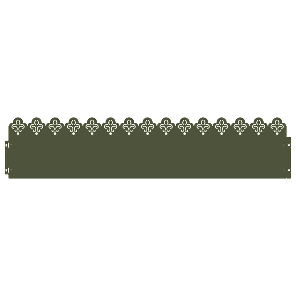 Vidaxl gazonranden 10 pcs olijf groen 103 x 0,05 x 22 cm staal