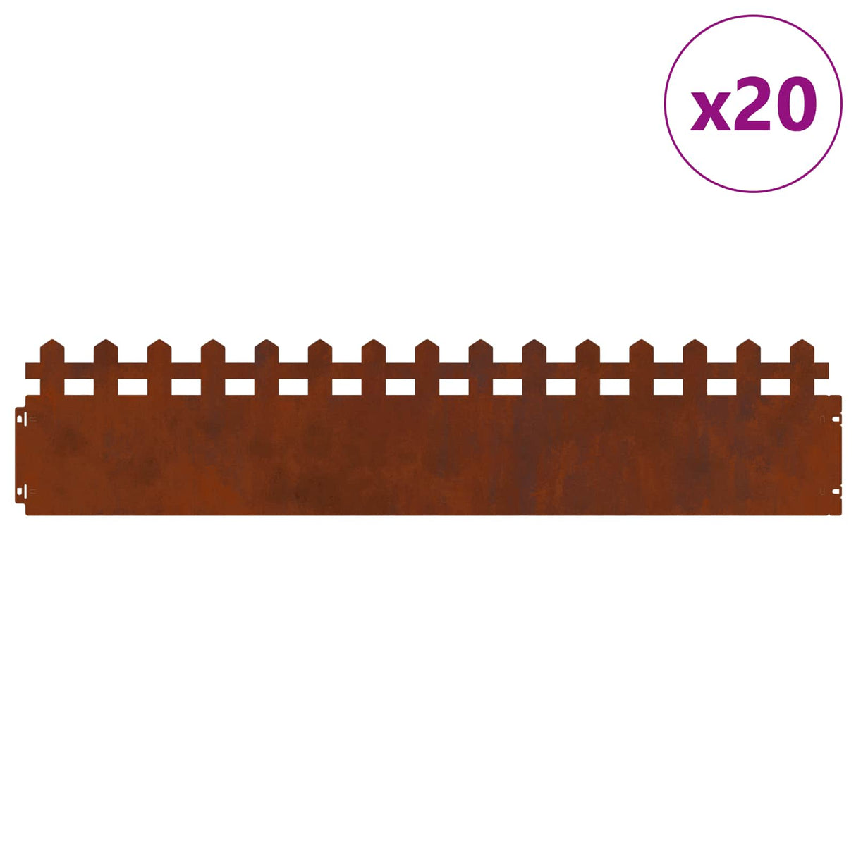 Vidaxl gazonranden 20 pcs roestig 103 x 0,05 x 22 cm cortenstaal