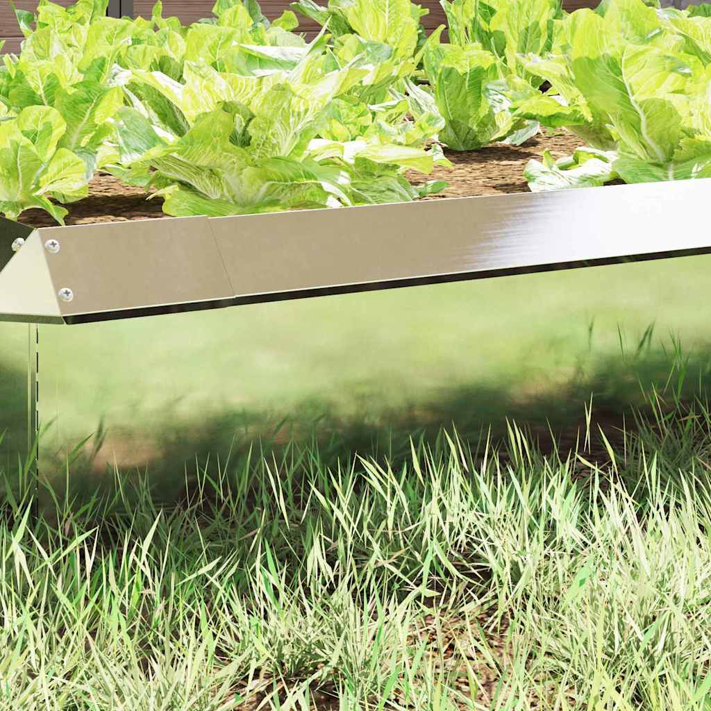 Vidaxl slakkenhekje 4 pcs zilver 50 x 3,5 x 25 cm roestvrij staal