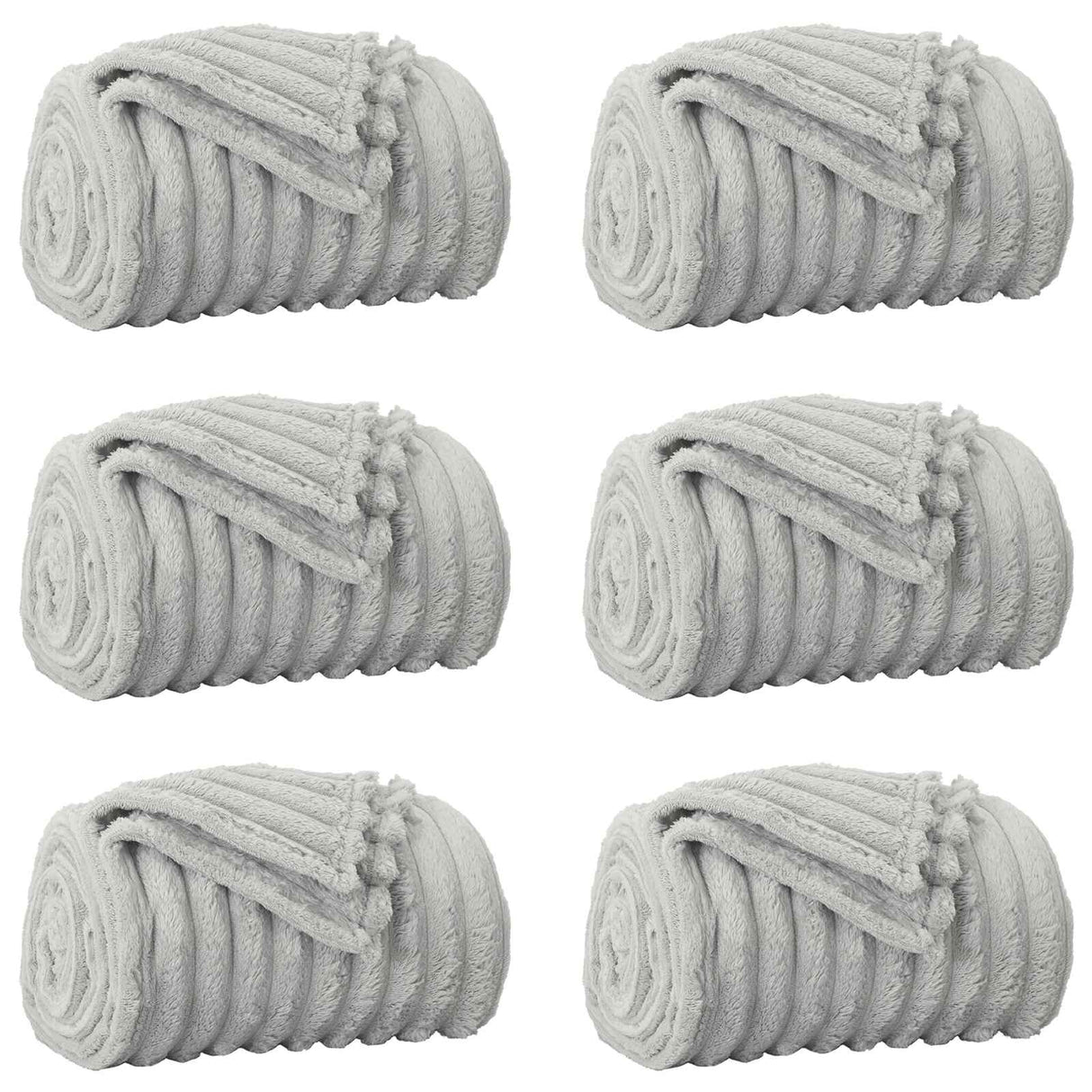 Vidaxl kleden 6 pcs grijs 270 x 240 cm fleece