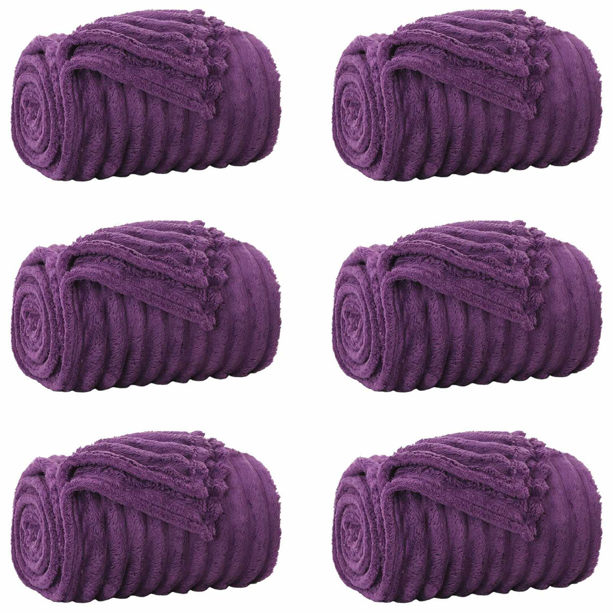 Vidaxl kleden 6 pcs paars 240 x 220 cm fleece
