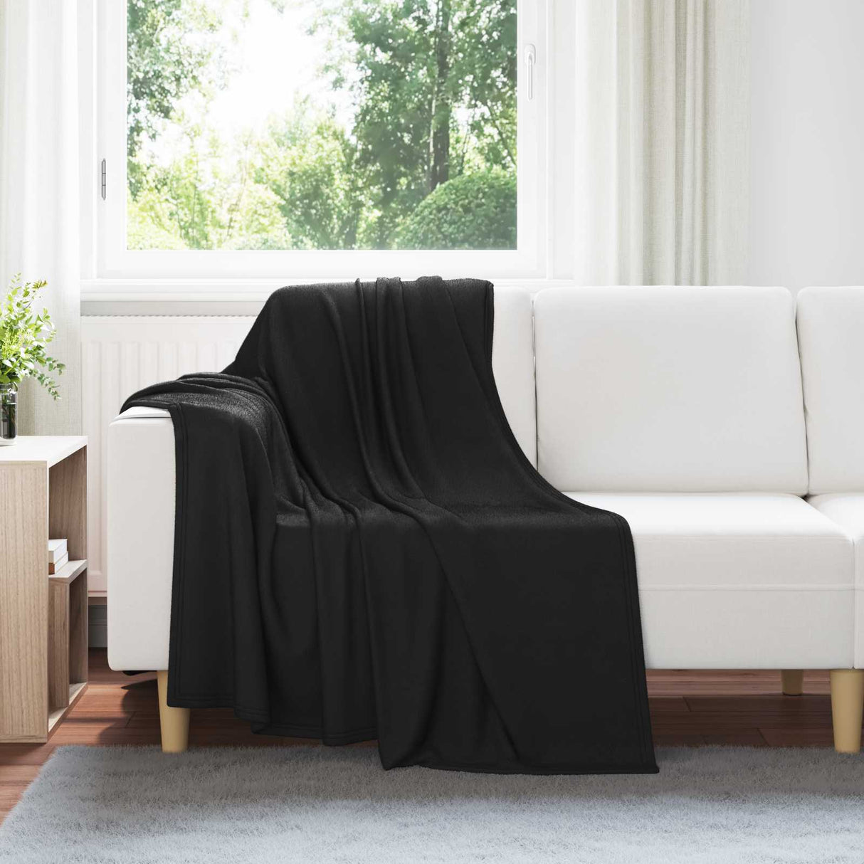 Vidaxl kleden 6 pcs zwart 170 x 130 cm fleece