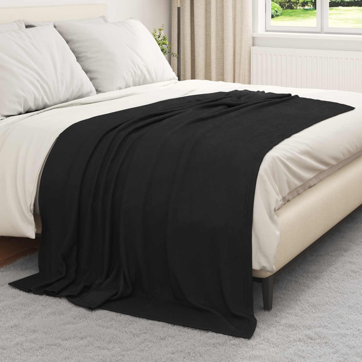 Vidaxl kleden 6 pcs zwart 200 x 150 cm fleece