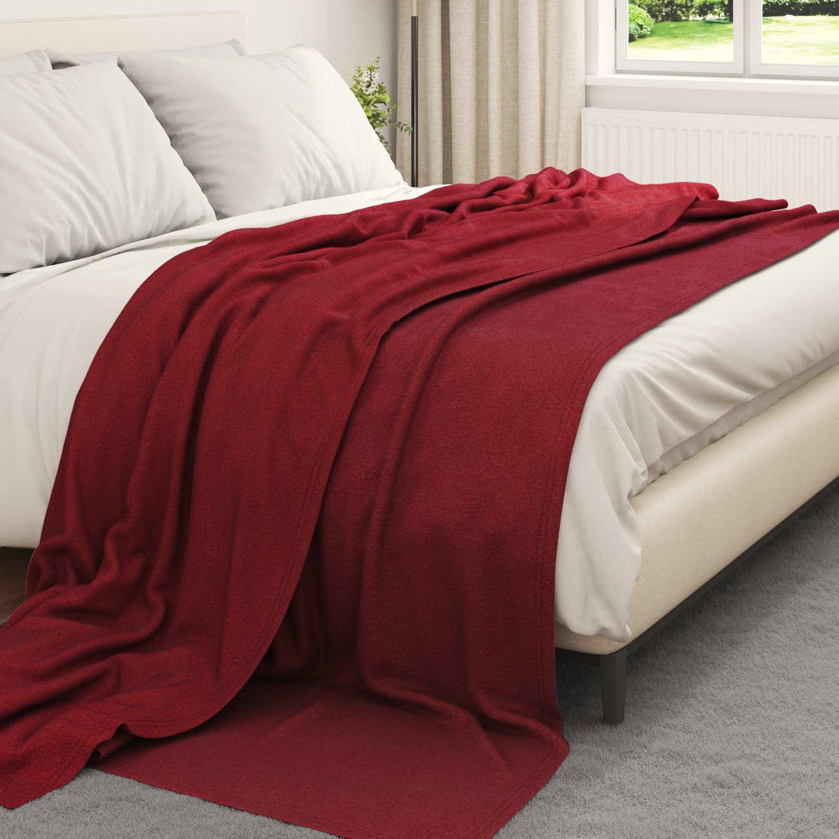 Vidaxl kleden 6 pcs bordeaux rood 240 x 220 cm fleece