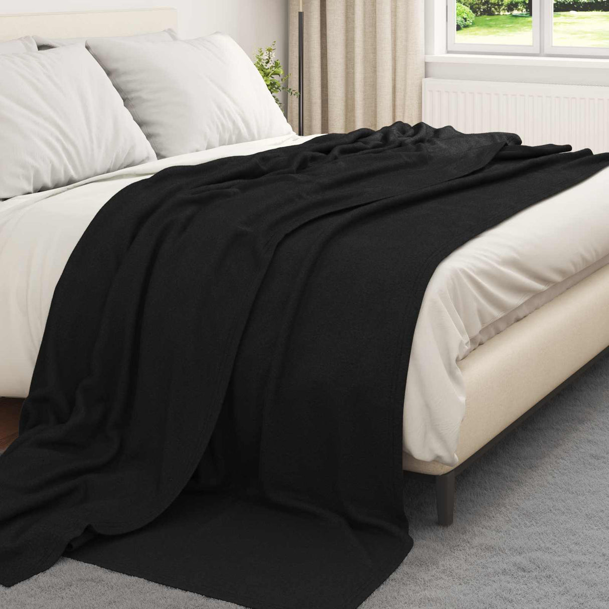 Vidaxl kleden 24 pcs zwart 270 x 240 cm fleece