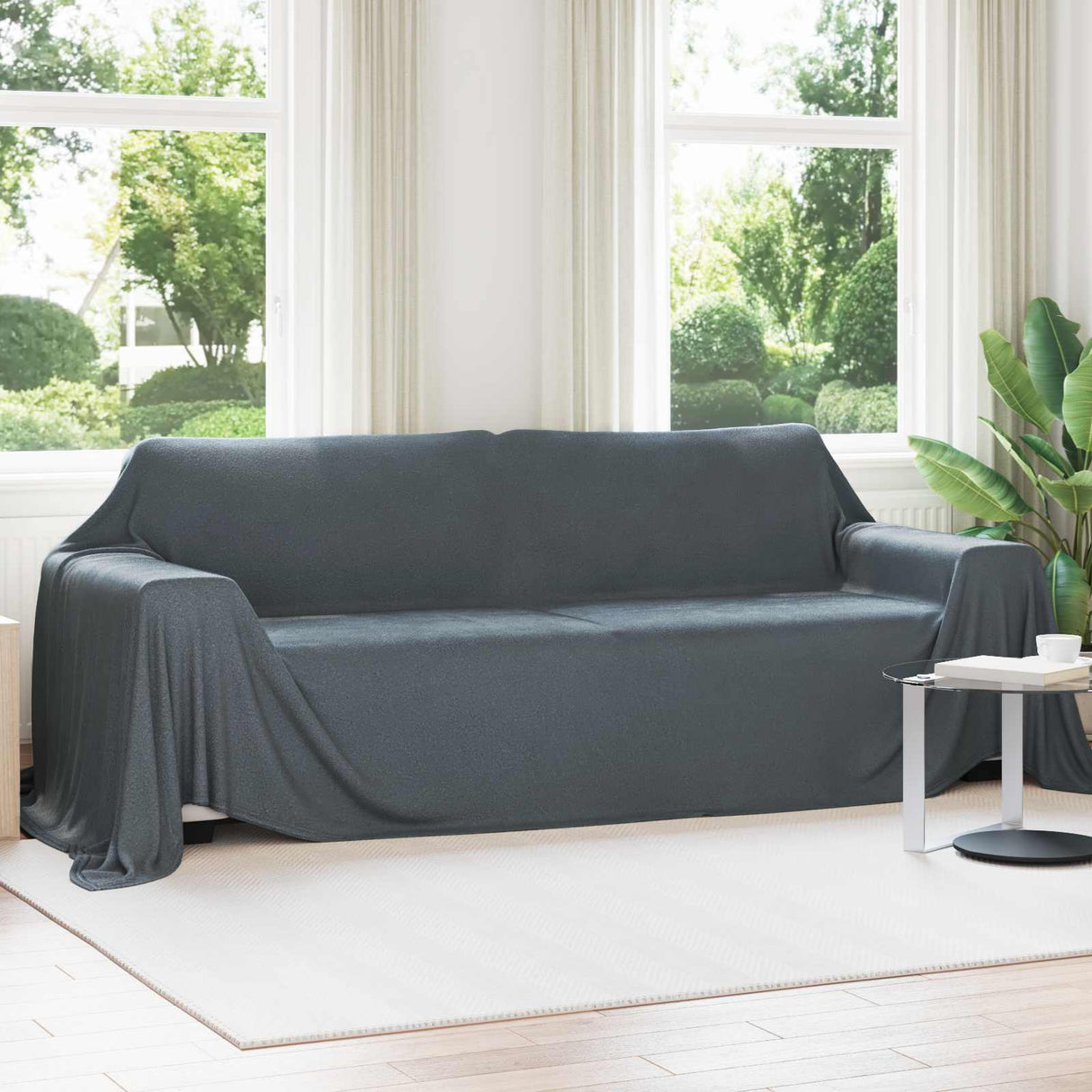Vidaxl gooi deken donkergrijs 350 x 270 cm fleece