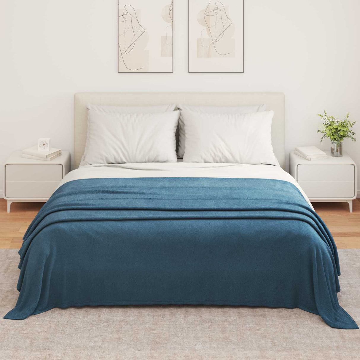 Vidaxl kleden 6 pcs marineblauw 350 x 270 cm fleece