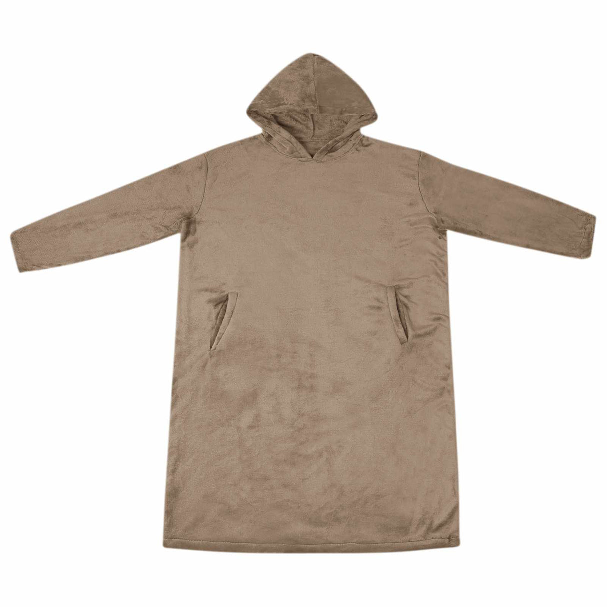 Vidaxl deken hoodie kameel m flanel