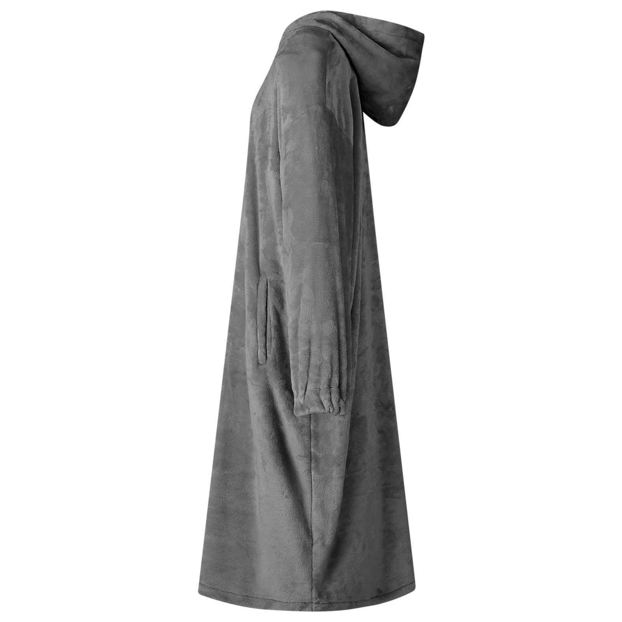 Vidaxl deken hoodie donkergrijs m flanel