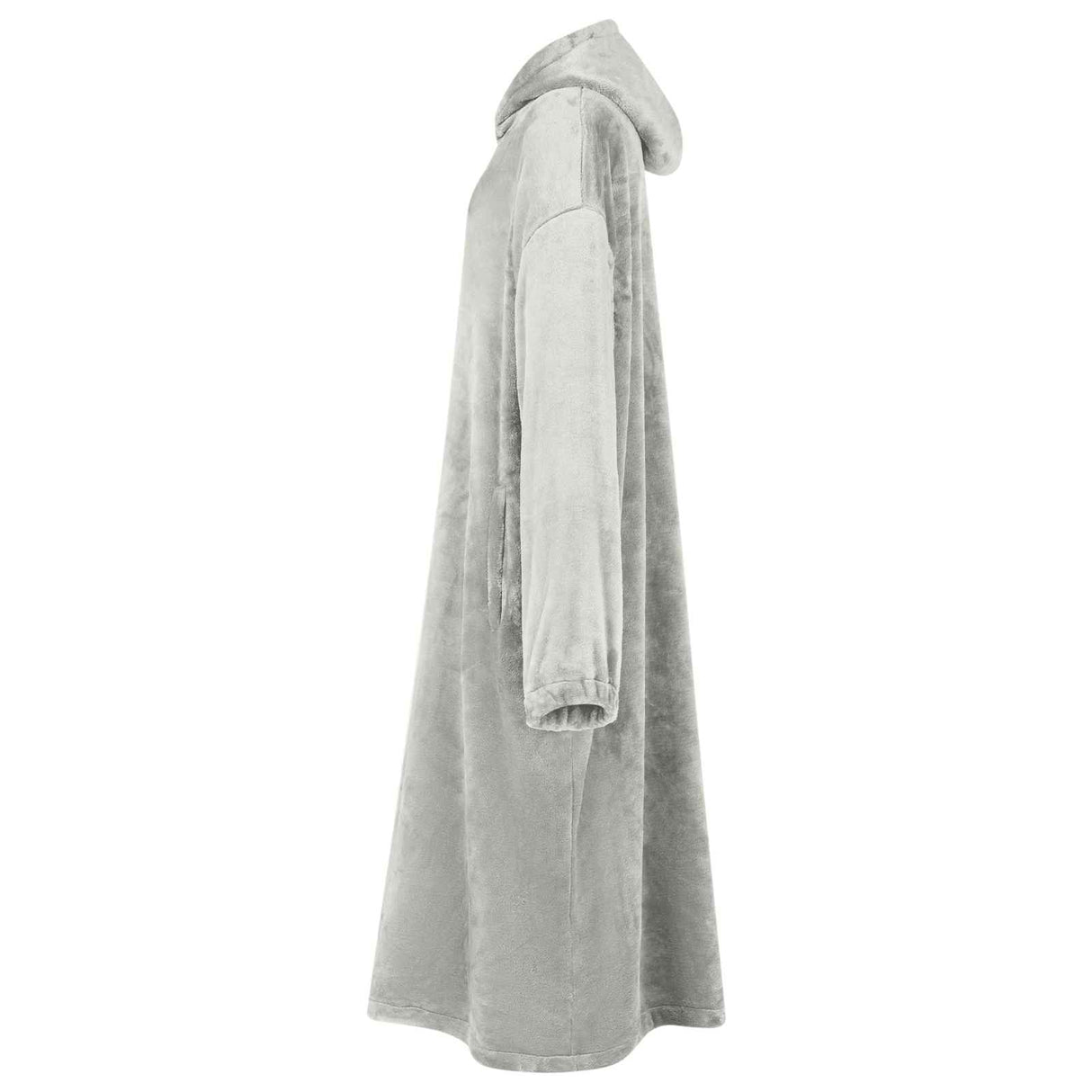 Vidaxl deken hoodie grijs l flanel