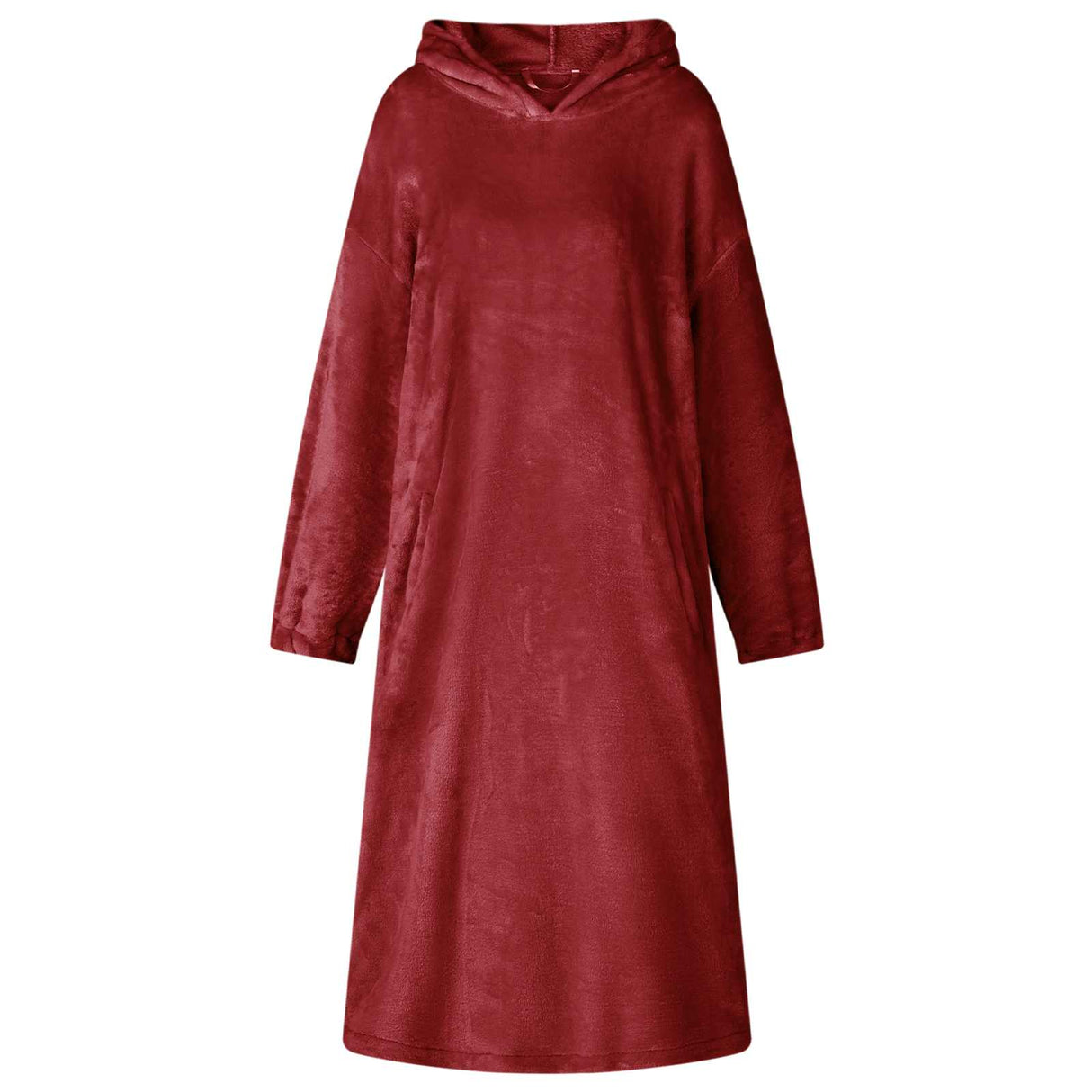 Vidaxl deken hoodie bordeaux rood l flanel