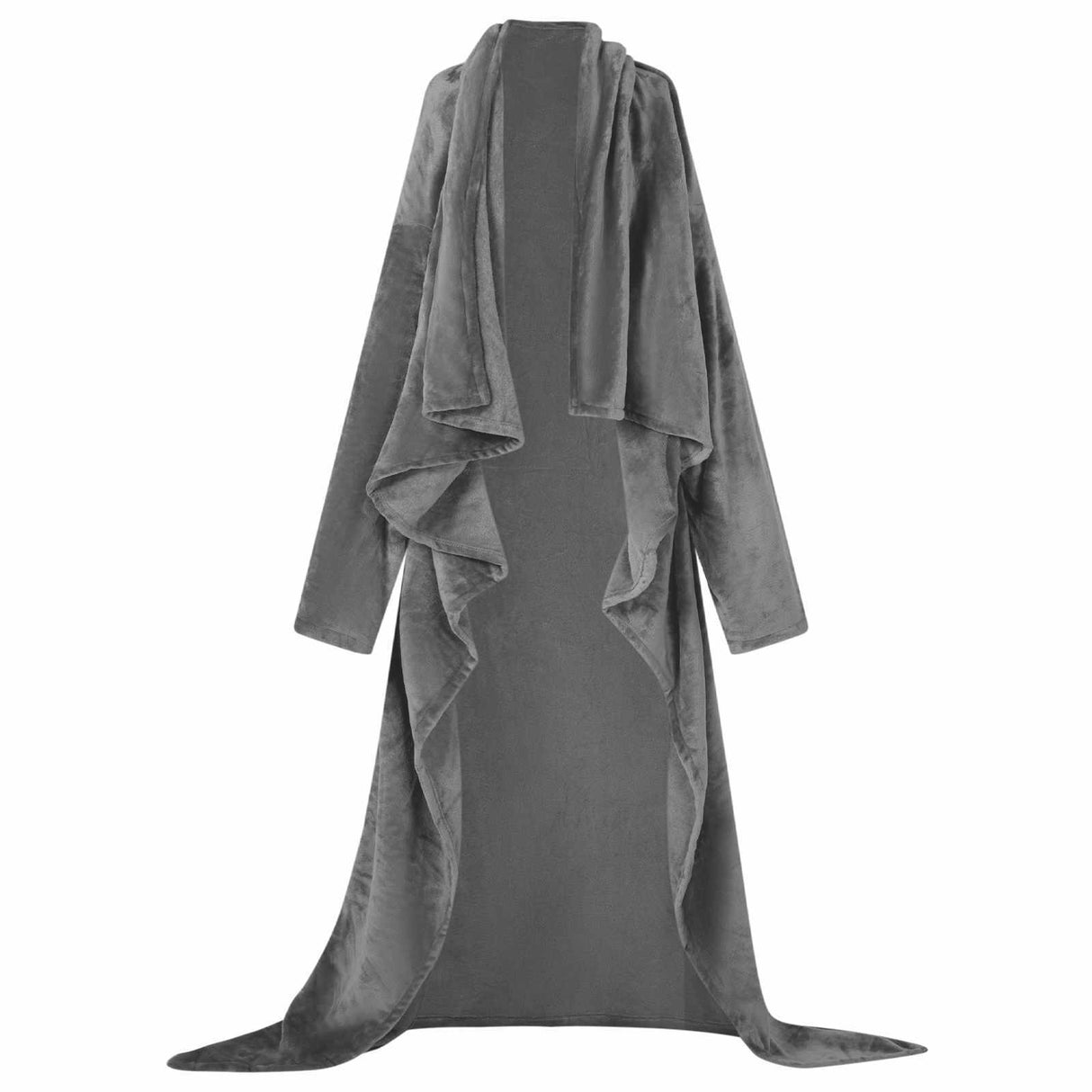 Vidaxl deken hoodie donkergrijs f flanel