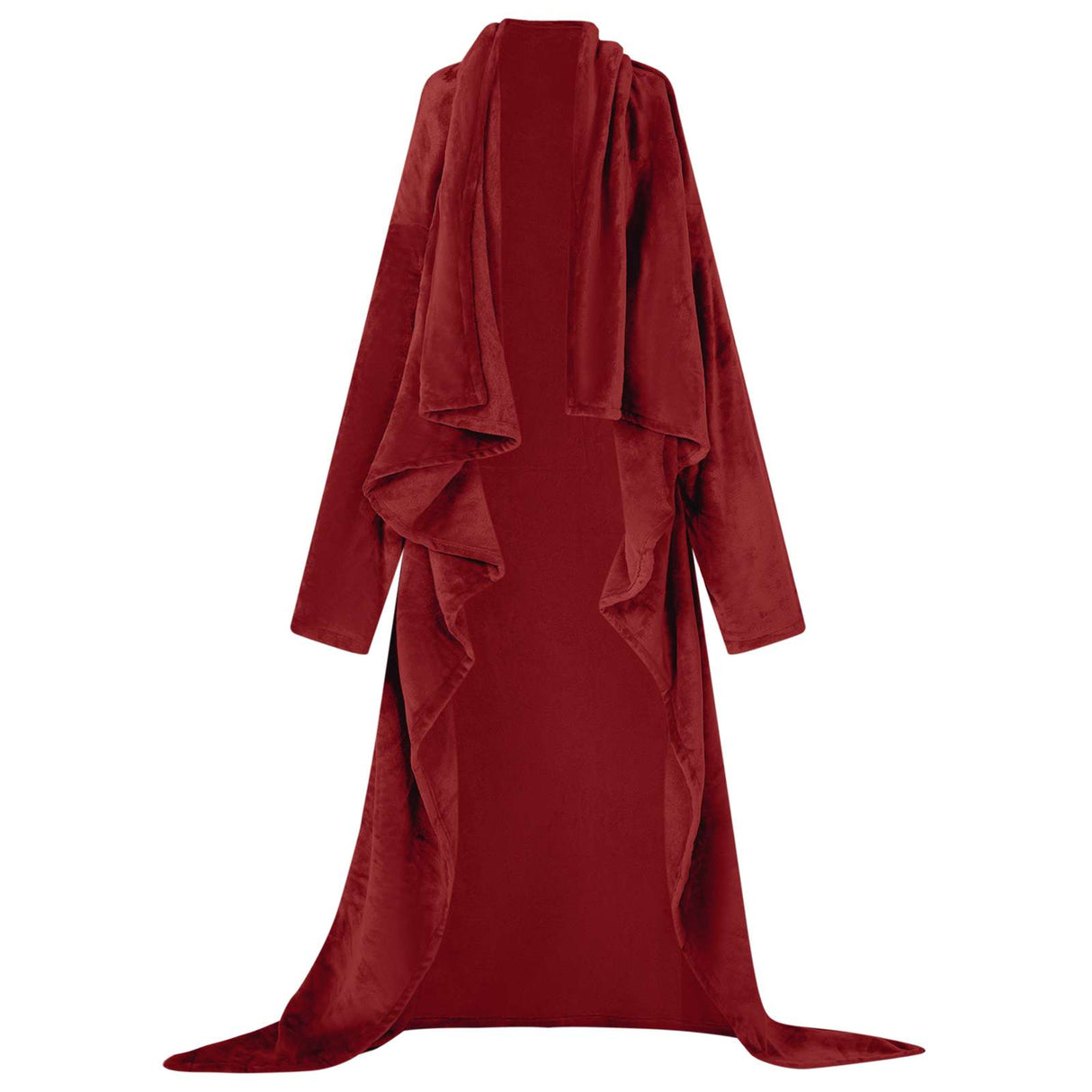 Vidaxl deken hoodie bordeaux rood f flanel