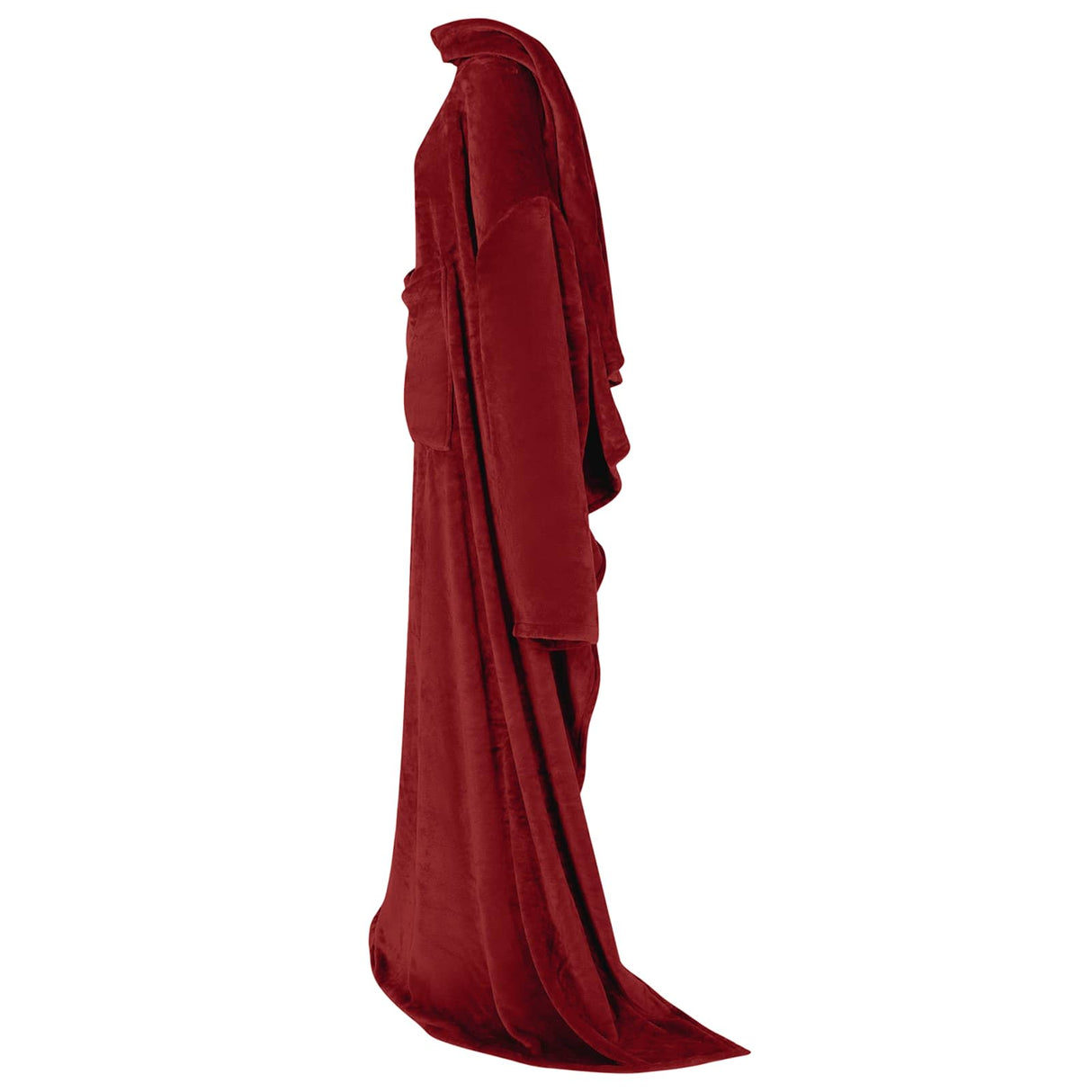 Vidaxl deken hoodie bordeaux rood f flanel
