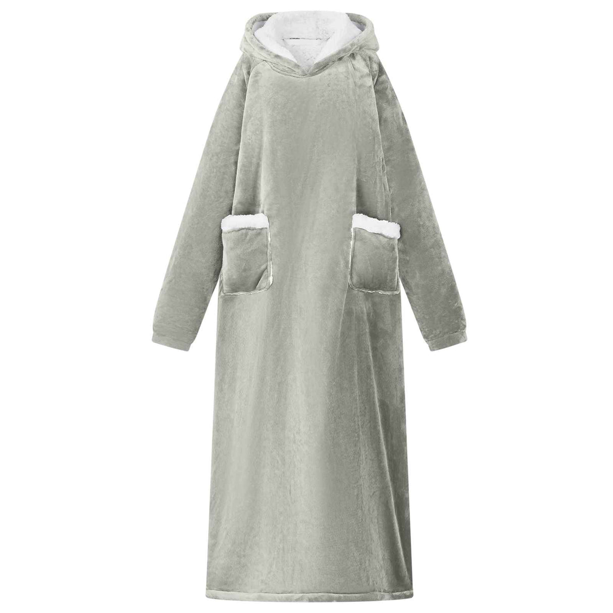 Vidaxl deken hoodie grijs l fleece en flanel