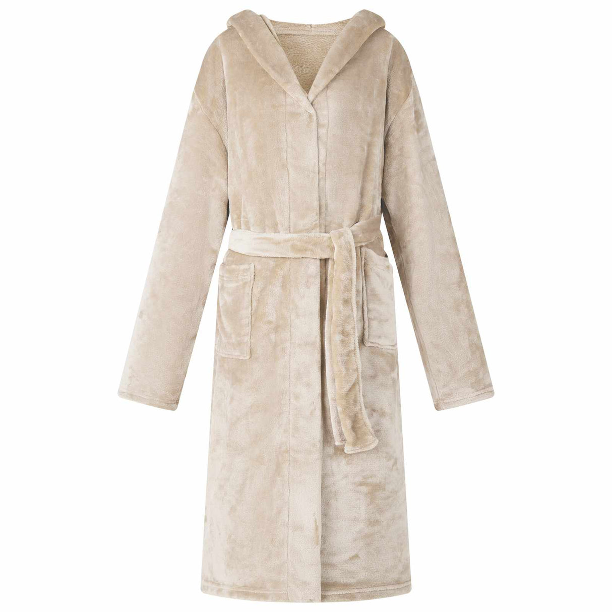 Vidaxl badjas hoodie beige m flanel