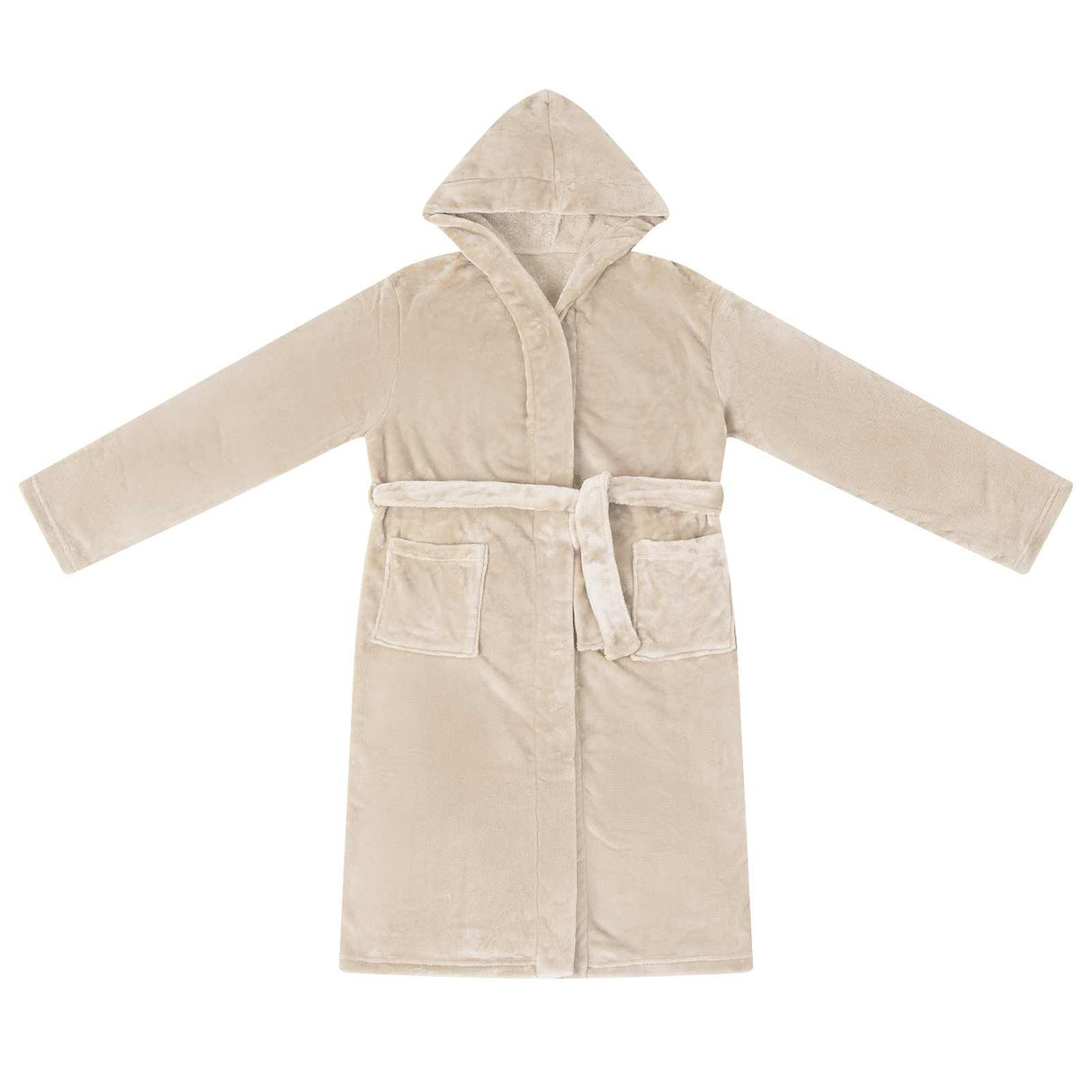 Vidaxl badjas hoodie beige m flanel