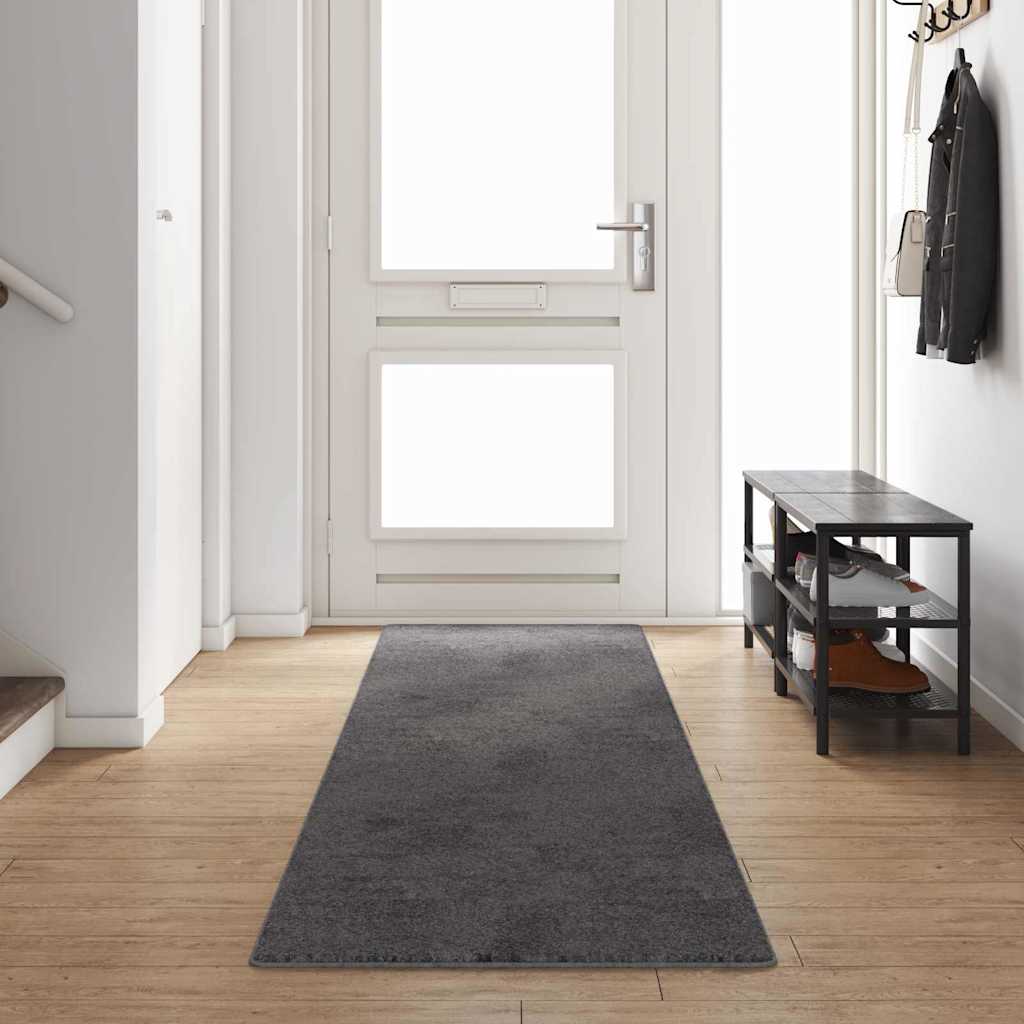 Vidaxl tapijt loper grijs 80 x 400 cm 100% polypropylene tuft
