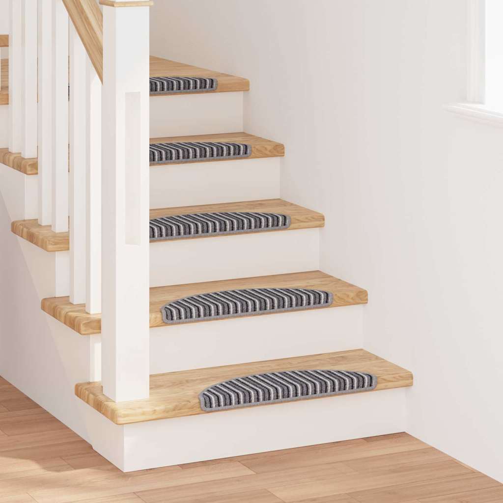 Vidaxl zelfklevende trapmatten 15 pcs grijs 56 x 17 x 3 cm