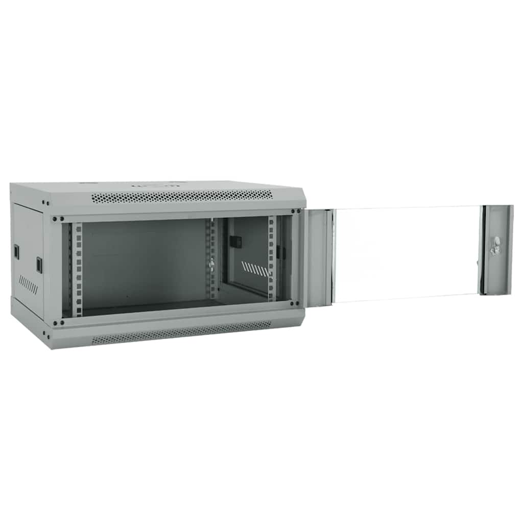Vidaxl netwerk kabinet met opslag grijs 60 x 45 x 35 cm staal