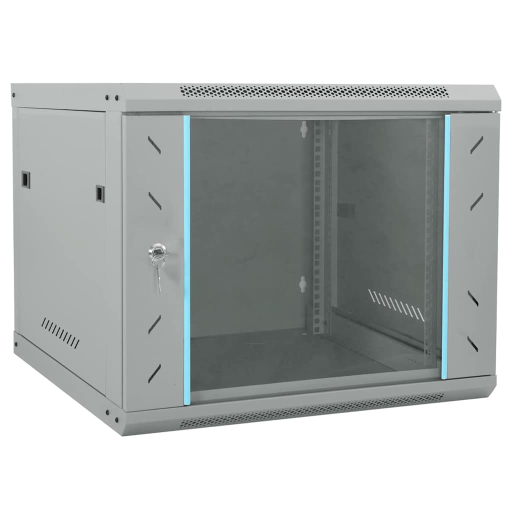 Vidaxl netwerk kabinet met opslag grijs 60 x 60 x 50 cm staal