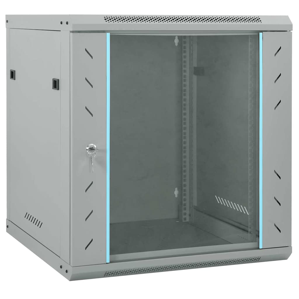 Vidaxl netwerk kabinet met opslag grijs 60 x 45 x 65 cm staal