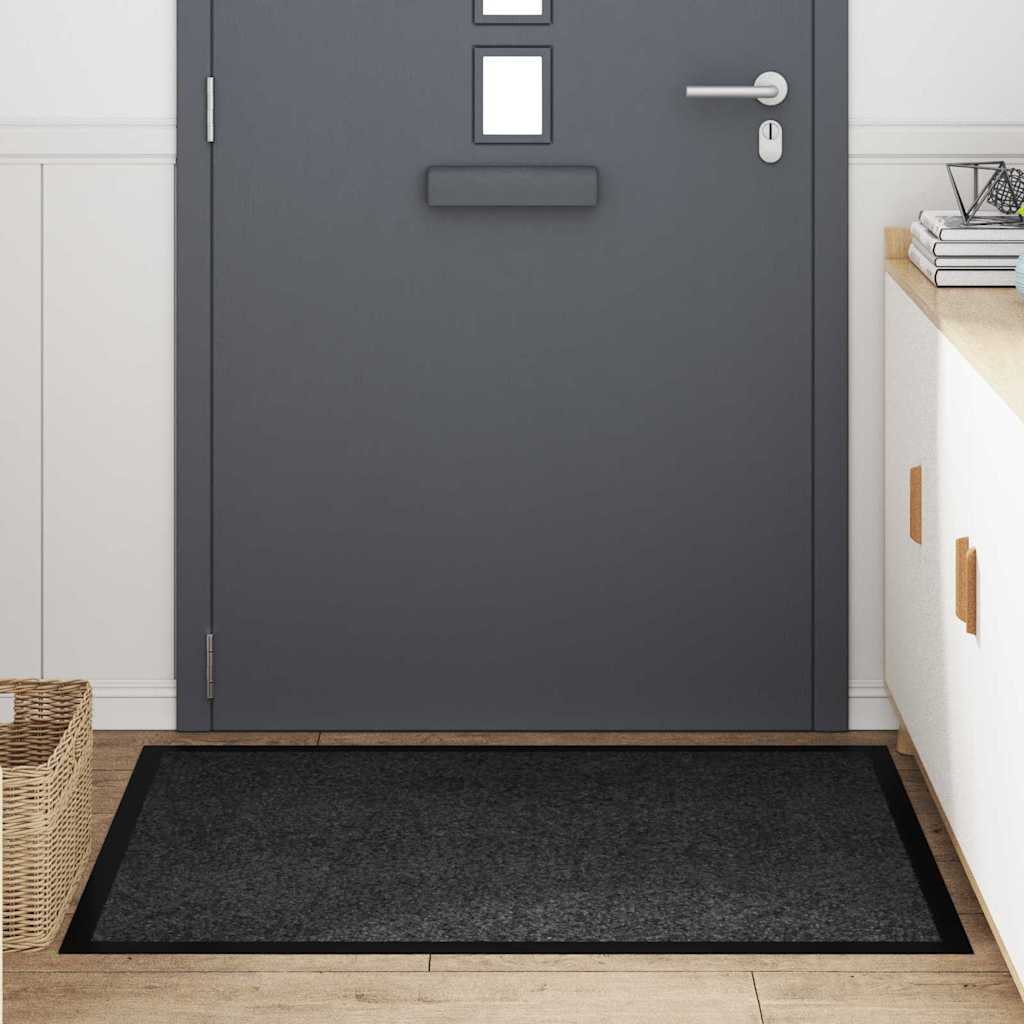 Vidaxl deurmat antraciet 60 x 40 x 1.2 cm teddy stof