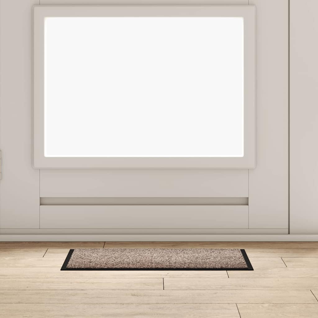 Vidaxl deurmat beige 60 x 40 x 1.2 cm teddy stof