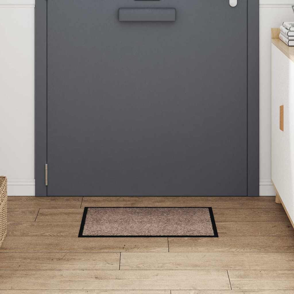 Vidaxl deurmat beige 60 x 40 x 1.2 cm teddy stof
