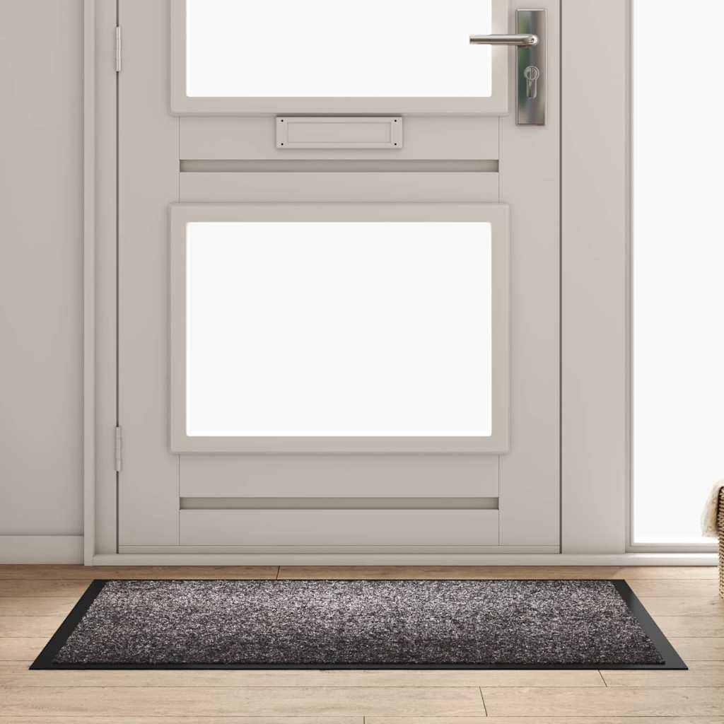 Vidaxl deurmat lichtgrijs 60 x 40 x 1.2 cm teddy stof