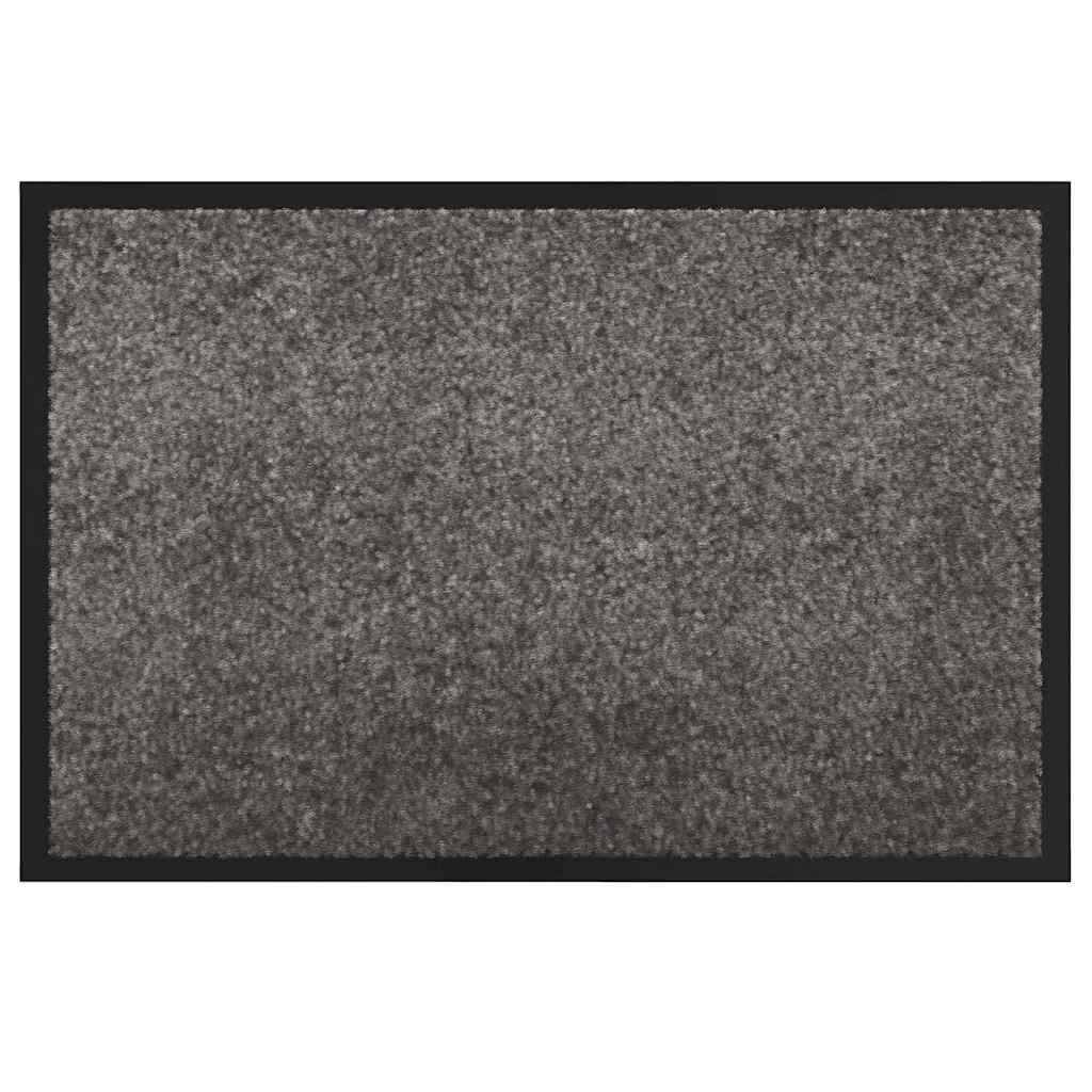 Vidaxl deurmat lichtgrijs 60 x 40 x 1.2 cm teddy stof