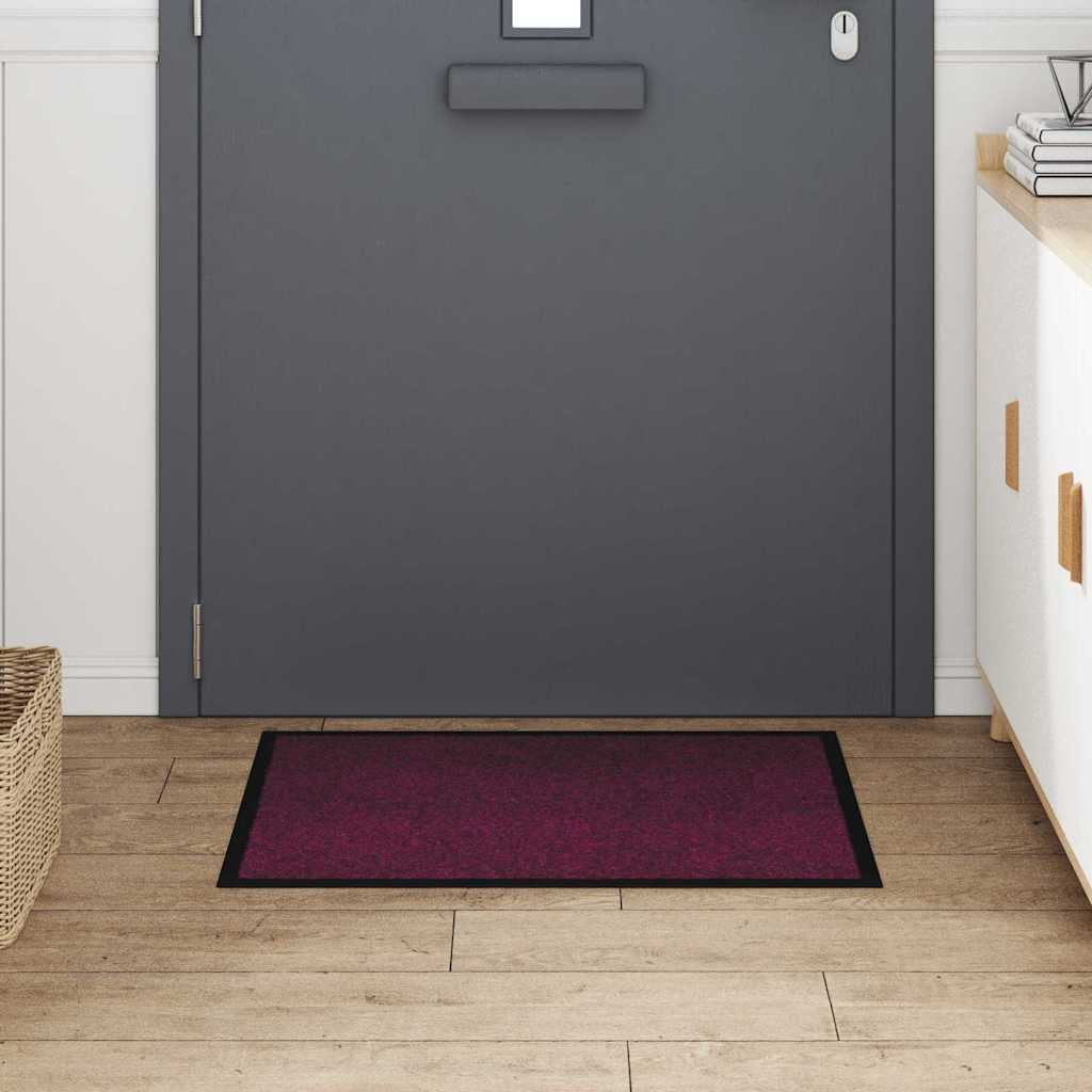 Vidaxl deurmat bordeauxrood 60 x 40 x 1.2 cm teddy stof