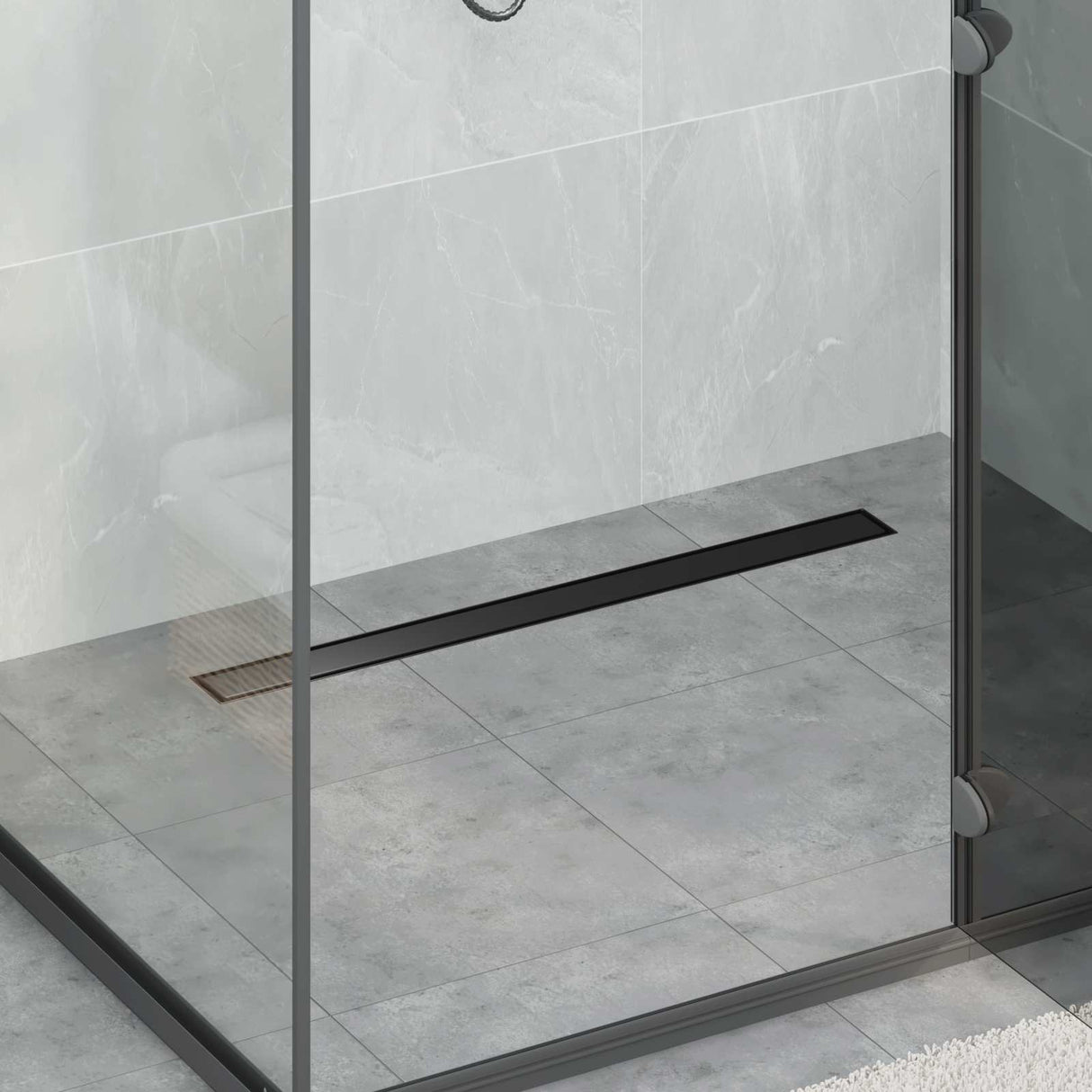 Vidaxl doucheafvoer 2-in-1 met 360° sifon zwart 80 cm