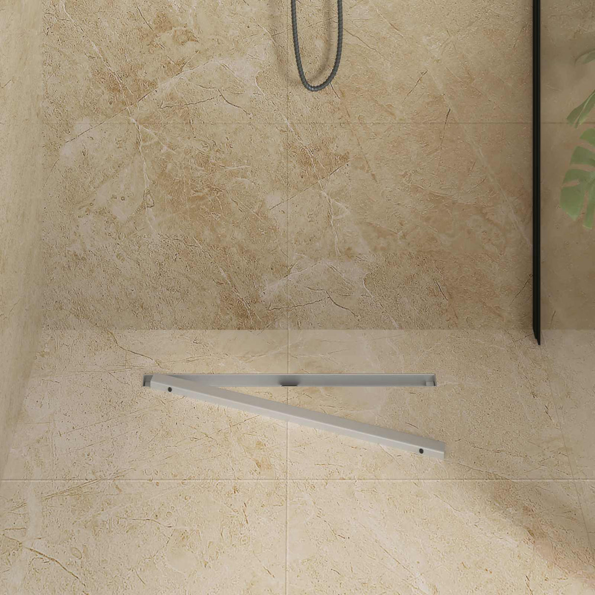 Vidaxl 360° doucheafvoer met slank model zilver 60 cm