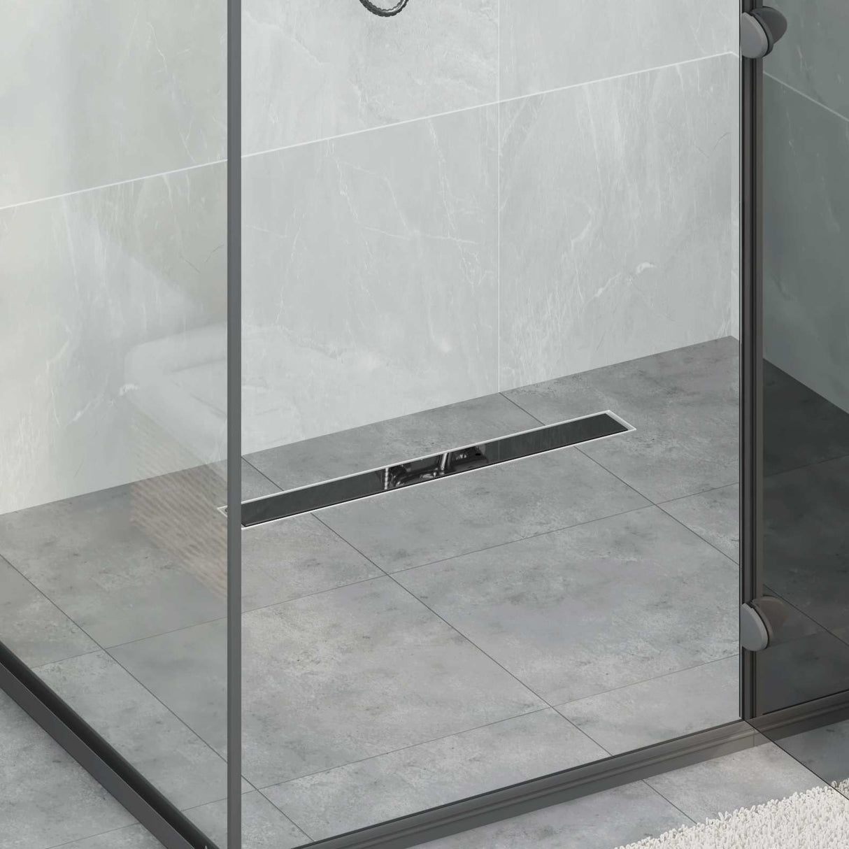 Vidaxl doucheafvoer glasdeksel met 360° sifon zwart 60 cm