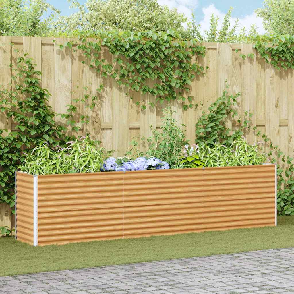 Vidaxl verhoogde plantenbak 290 x 50 x 68 cm gegalvaniseerd staal