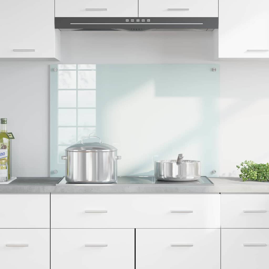 Vidaxl keuken achterwand wit 90 x 60 cm gehard glas
