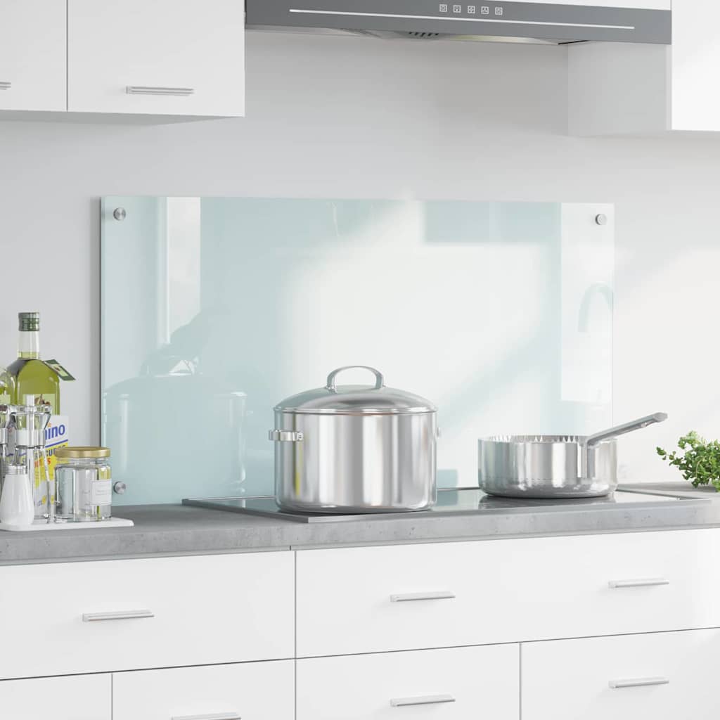 Vidaxl keuken achterwand wit 100 x 50 cm gehard glas