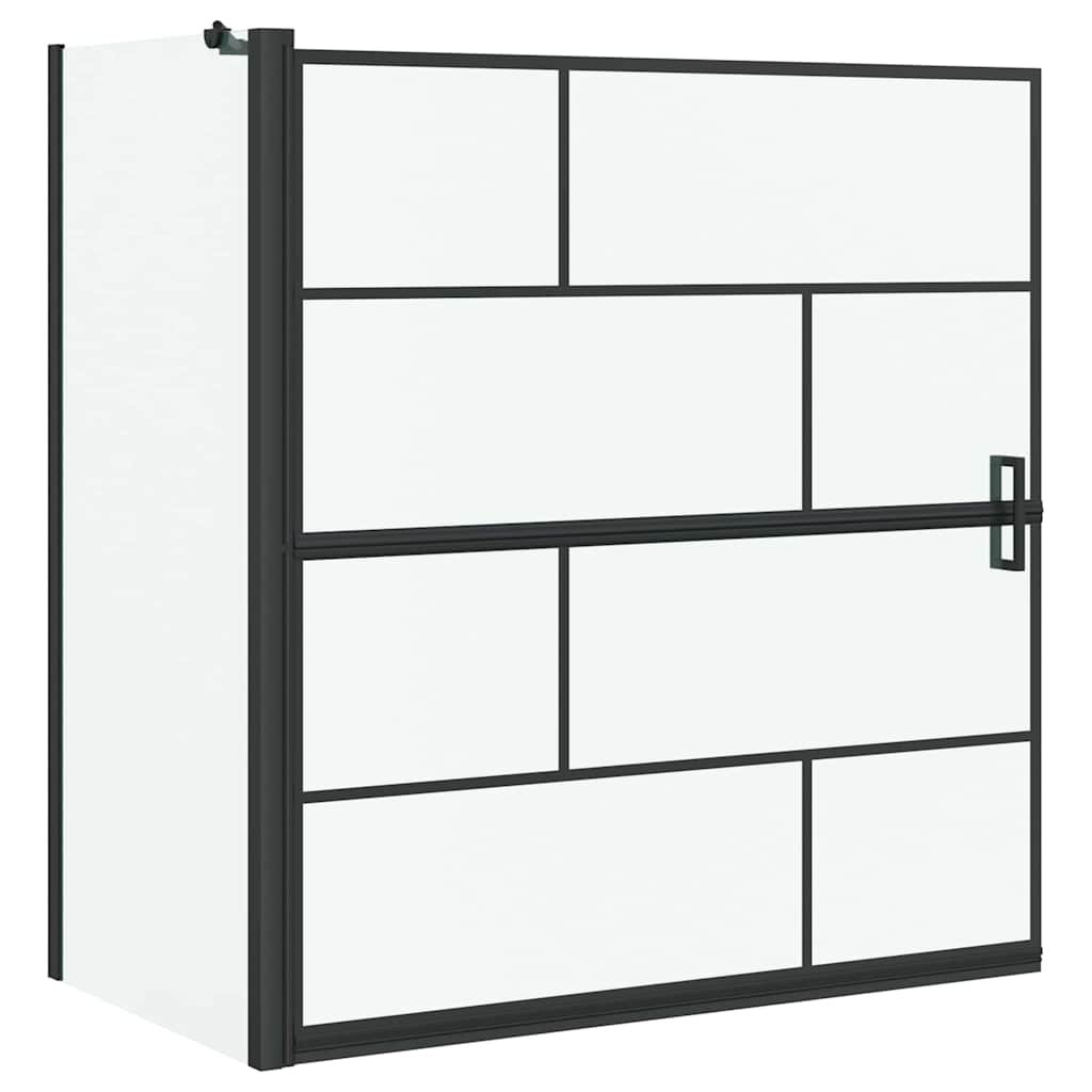 Vidaxl bad douchescreen zwart en transparant 116 x 68 x 128 cm