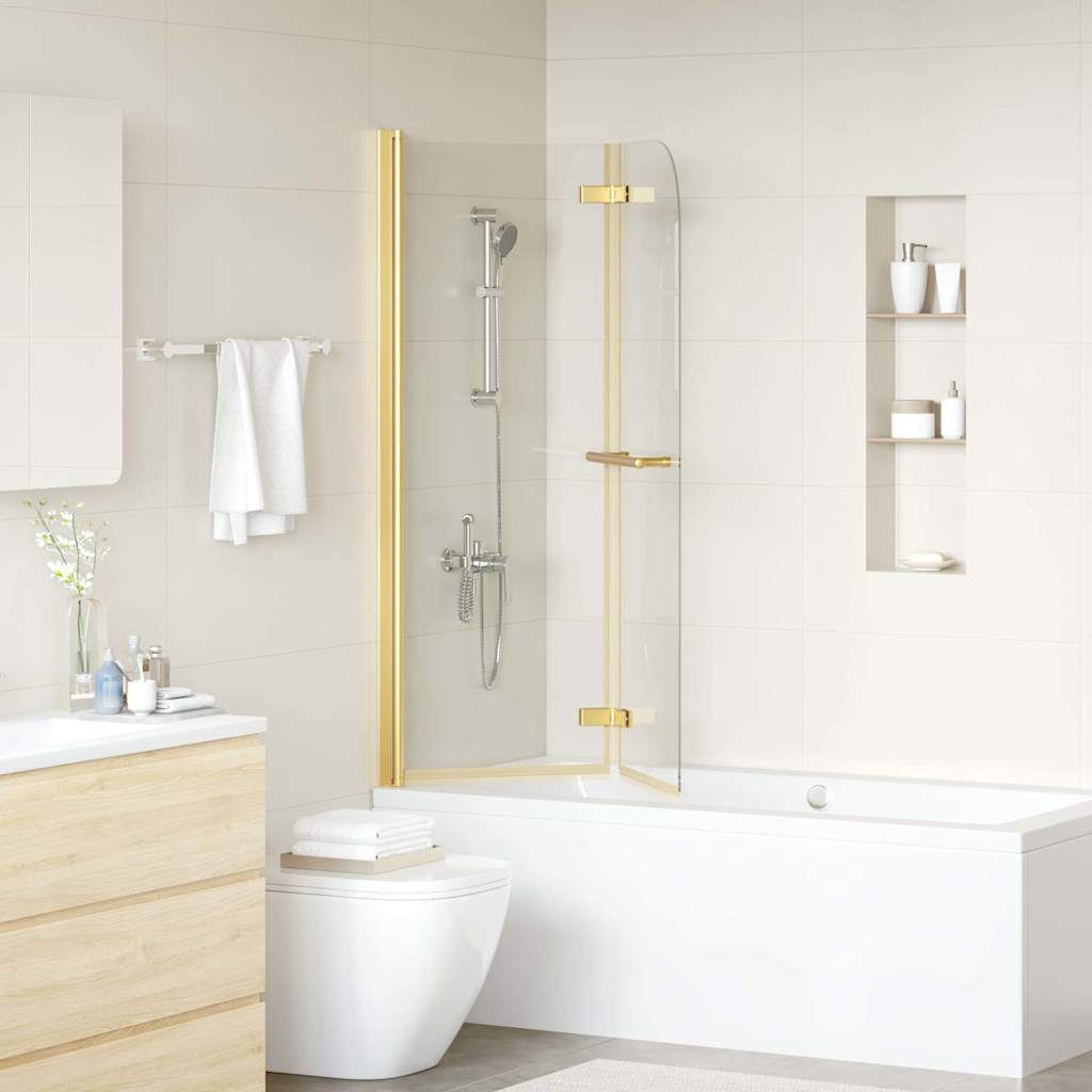 Vidaxl douche omhulsel goud 95 x 140 cm esg-glas en aluminium