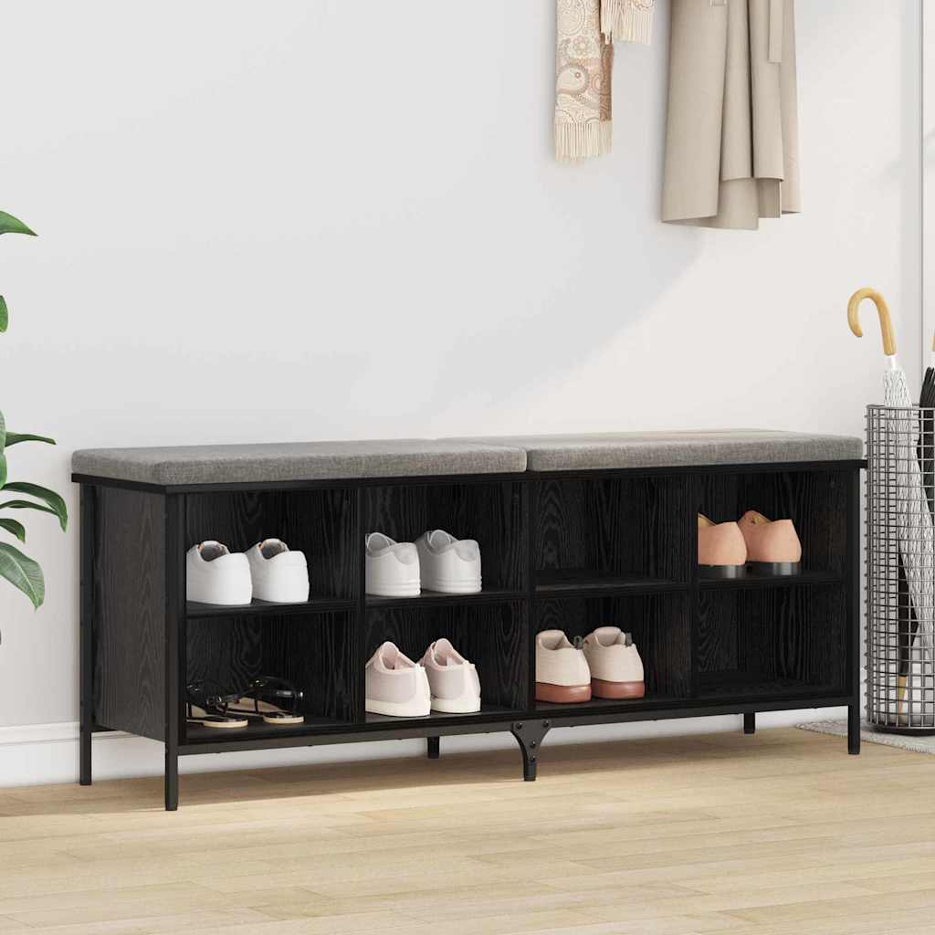 Vidaxl schoenenkast met plank met opslag zwart eiken 131 x 35 x 50 cm