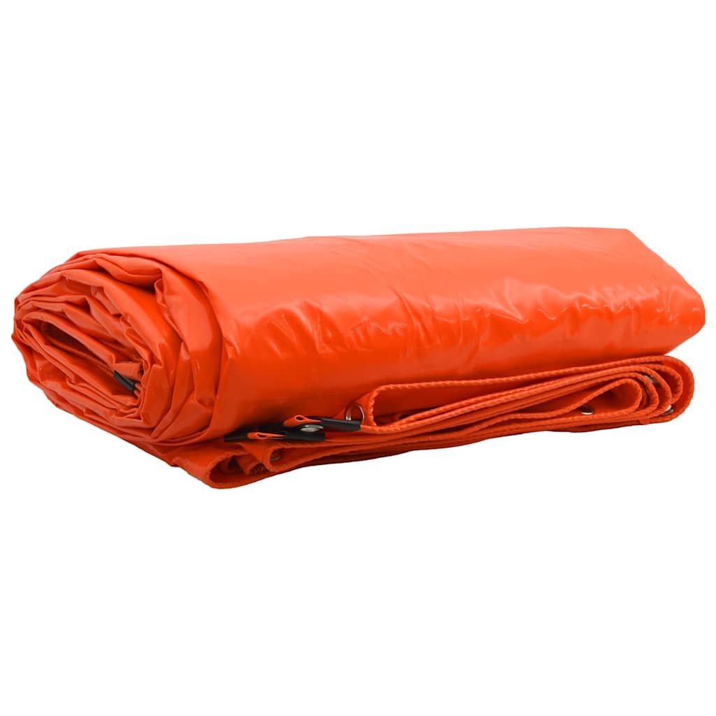 Vidaxl zeil 650g m² oranje 4 x 4 m canvas met pvc-coating
