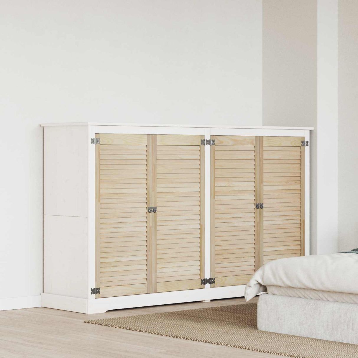 Vidaxl kastdeur 4 pcs naturel 110 x 2 x 49,5 cm massief grenenhout