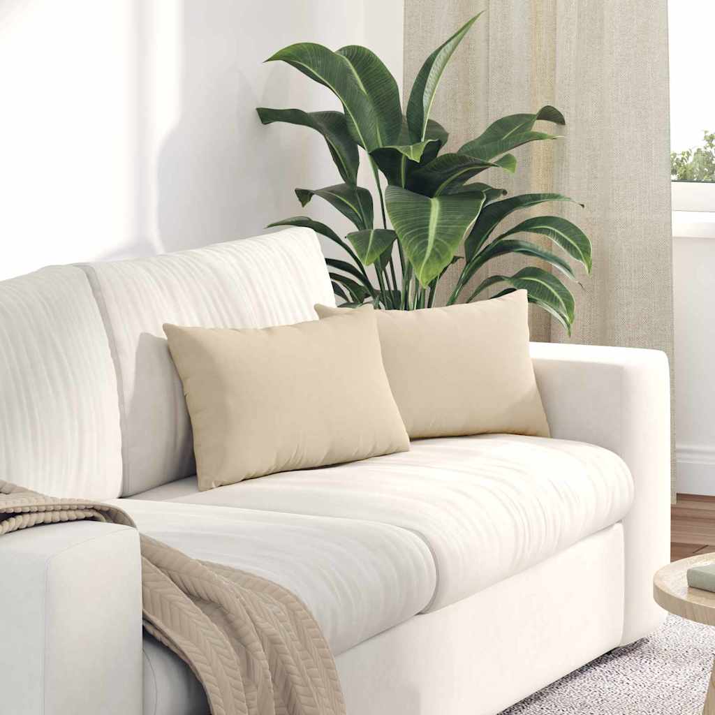 Vidaxl sofa kussens 2 stuks crème 50 x 30 cm stof