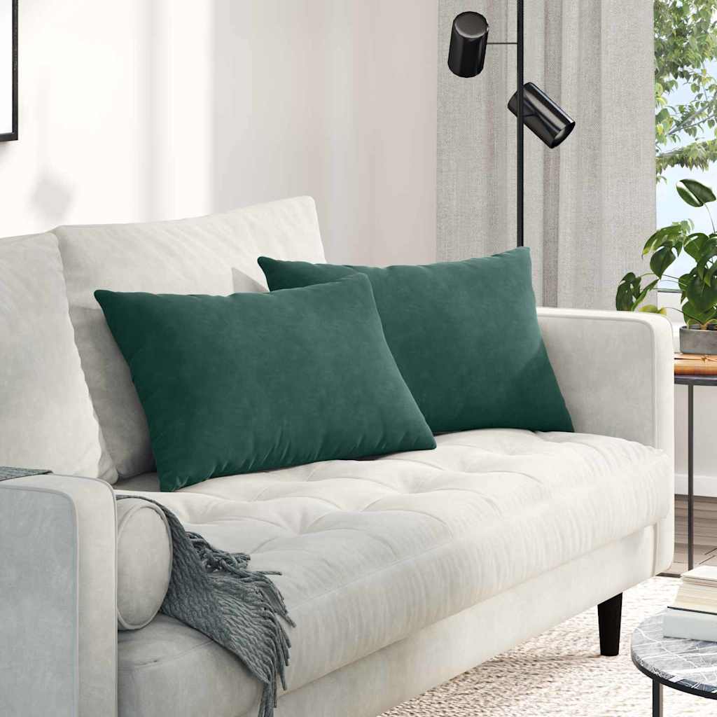 Vidaxl sofa kussens 2 stuks donkergroen 60 x 40 cm cordstof